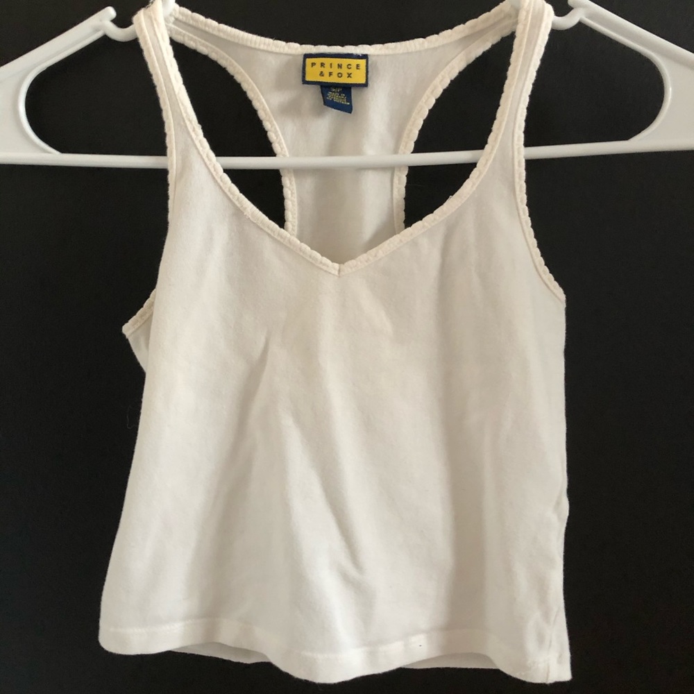Aeropostal White Crop Tank Top